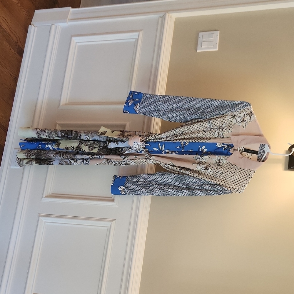 Marc Cain Blue and Cream Floral Dress